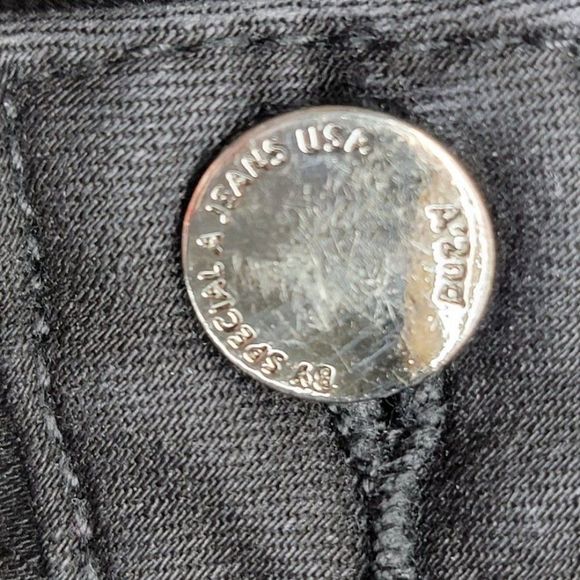 Special A A'2nd Destressed Ankle Skinny Jeans Size 3 Dark Wash Black Denim 26X27 - Picture 7 of 10